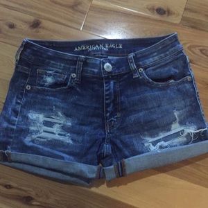American Eagle Distressed Midi Shorts